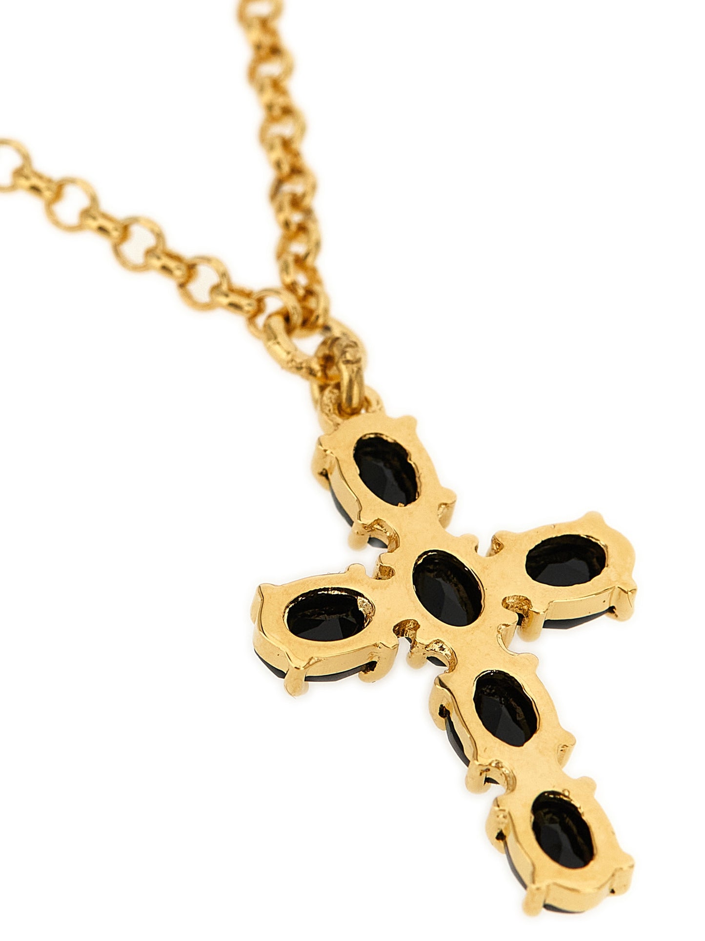 Dolce & Gabbana Devotion Women's Chain Charm Gold Brass & Glass Bracelet - Black Gold