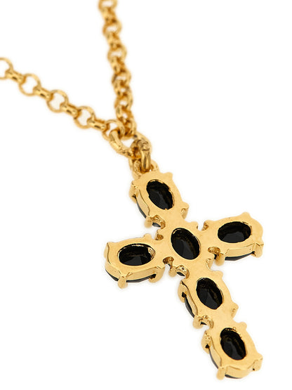 Dolce & Gabbana Devotion Women's Chain Charm Gold Brass & Glass Bracelet - Black Gold