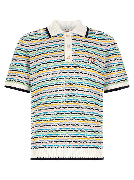 This Polo Shirt by Casablanca for men in cotton multicolor, pearl & patterned presents a flawless silhouette, showcasing flawless detailing and a refined for a truly flawless aesthetic.