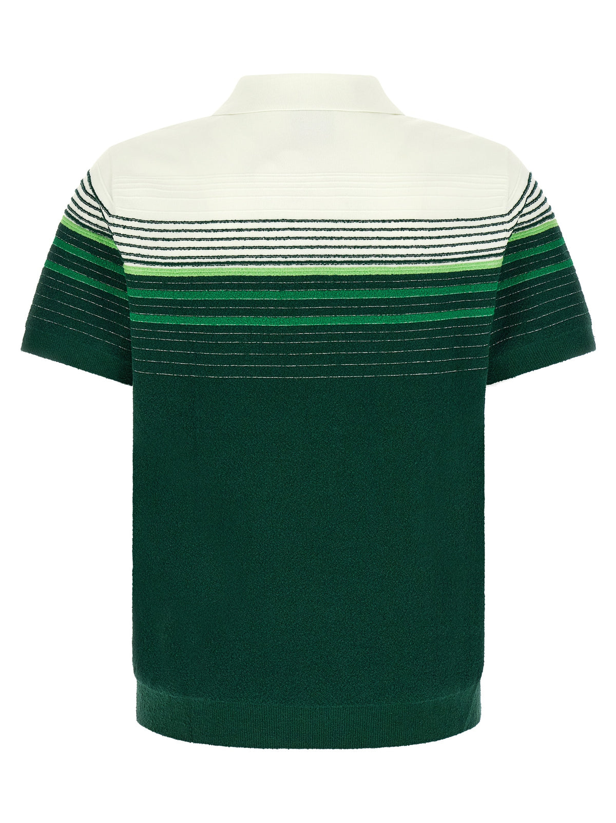 Polo Shirt by Casablanca for men in nylon cotton bicolour, gold, green, pearl, white & striped features a eye catching silhouette, showcasing a refined and for a eye catching finish.