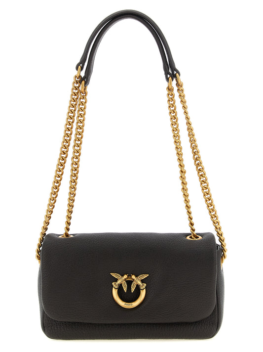 Crossbody Handbag by PINKO for women in lamb leather black, brown, gold & signature features an versatile silhouette, showcasing a secure buckle and versatile with versatile crossbody-strap for a versatile finish.