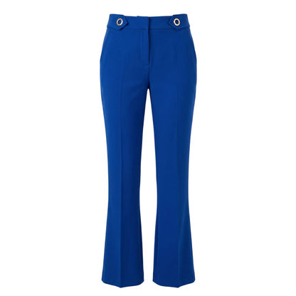 Jeans by Trussardi Jeans for women in stretch polyester blue features an refined tailoring silhouette, showcasing a premium flared with a and long cut for a refined tailoring look.