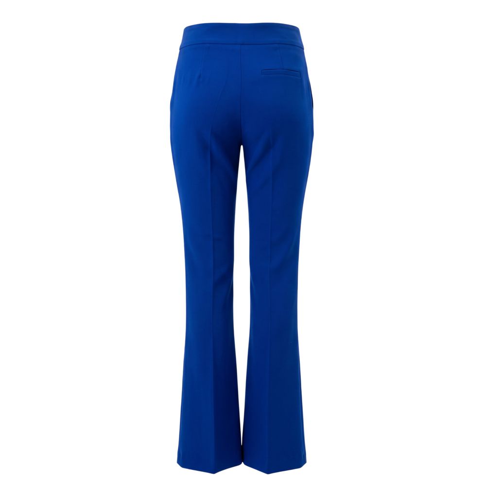 Jeans by Trussardi Jeans for women in stretch polyester blue features an sartorial flared and long with a cut for a sartorial finish.