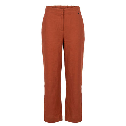 Jeans by Trussardi Jeans for women in linen flax & viscose brown features an refined tailoring silhouette, showcasing a premium with a and long cut for a refined tailoring look.