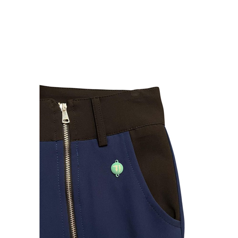 Jeans by Trussardi Jeans for women in stretch polyester black & blue features an refined tailoring silhouette, showcasing a premium with a and long cut for a refined tailoring look.