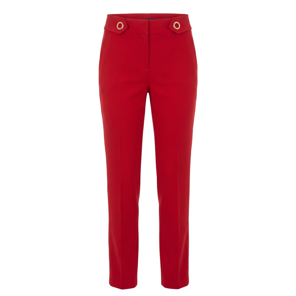 Jeans by Trussardi Jeans for women in stretch polyester multicolor & red presents a tailored silhouette, showcasing a tailored and long cut with a refined for a truly tailored aesthetic.