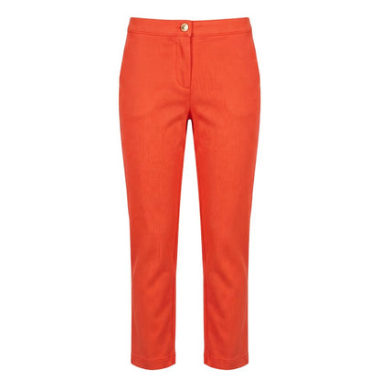 Jeans by Trussardi Jeans for women in stretch cotton orange presents a tailored silhouette, showcasing a tailored and long cut with a refined for a truly tailored aesthetic.