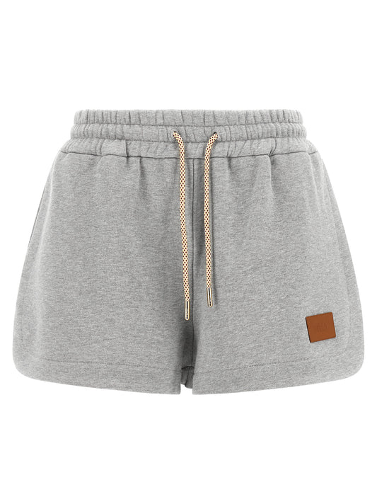 Bermuda Shorts by Fendi for women in leather & cotton gray features a eye catching and short with a eye catching .