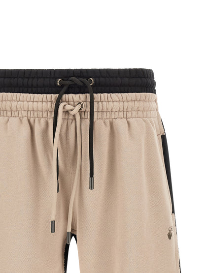 Off-White Men's Cotton Bermuda Shorts - Black Multicolor Pink White Signature