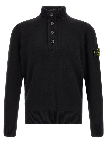 Stone Island Black Virgin Wool Cardigan