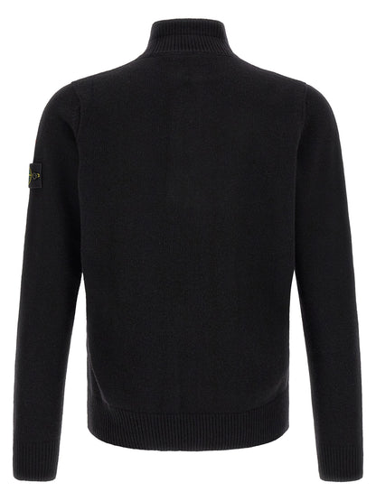 Stone Island Black Virgin Wool Cardigan