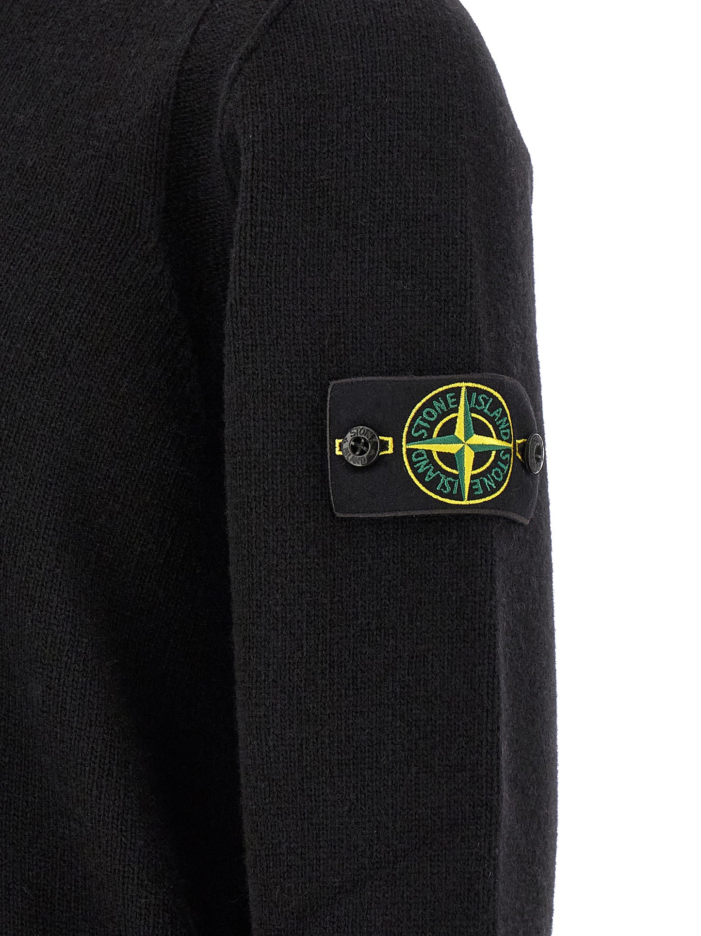 Stone Island Black Virgin Wool Cardigan