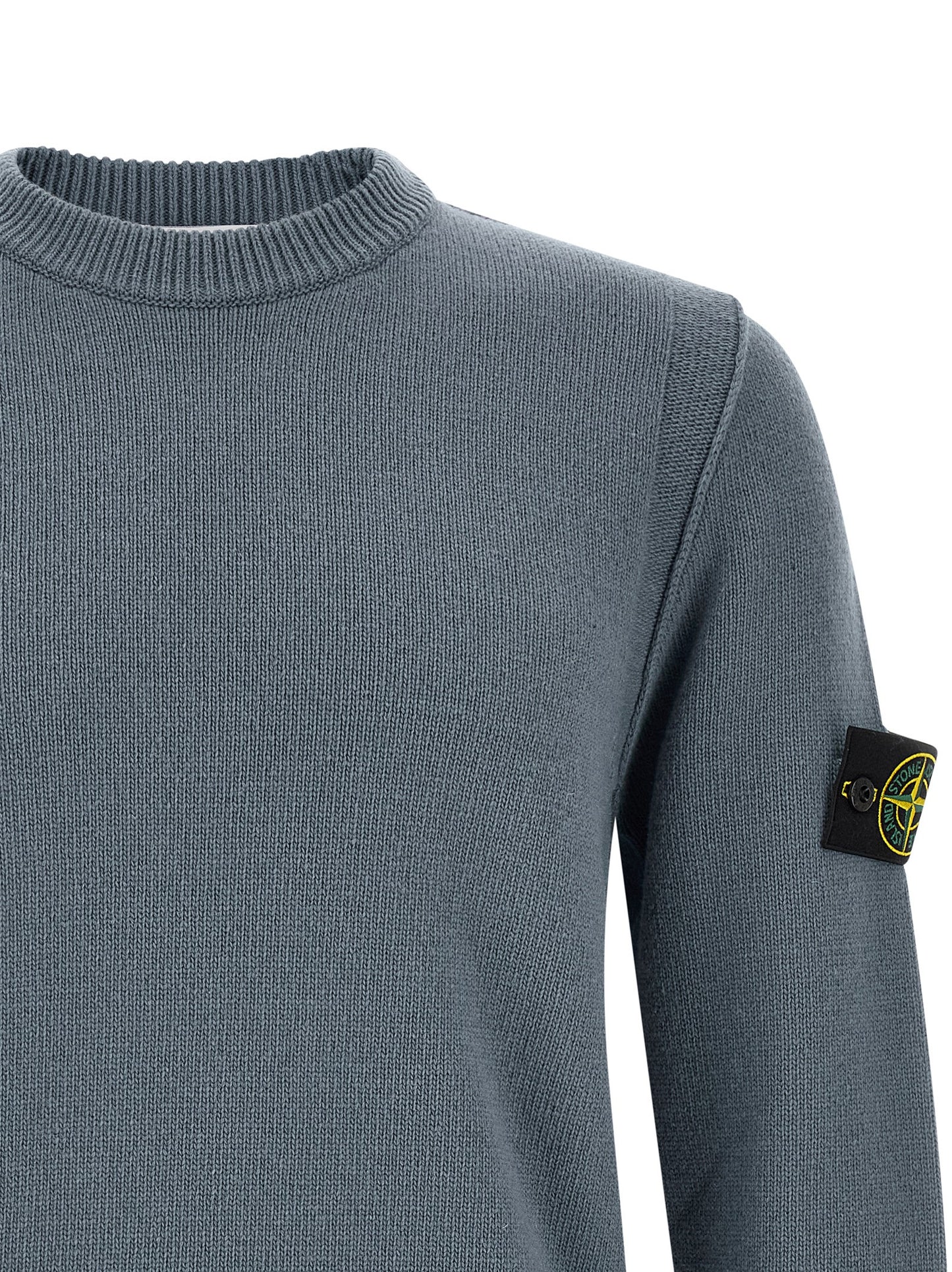 Stone Island Blue Virgin Wool Cardigan