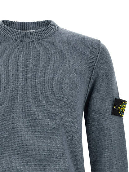 Stone Island Blue Virgin Wool Cardigan
