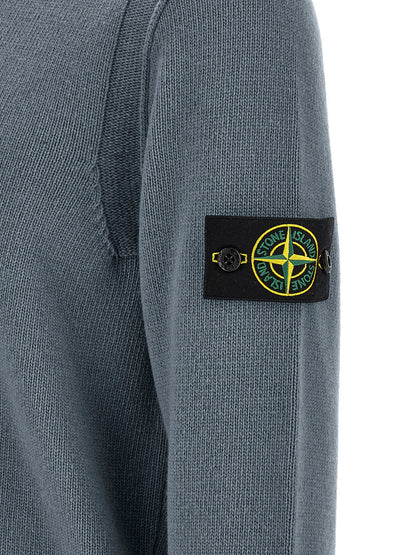 Stone Island Blue Virgin Wool Cardigan