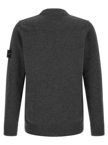 Stone Island Gray Virgin Wool Cardigan
