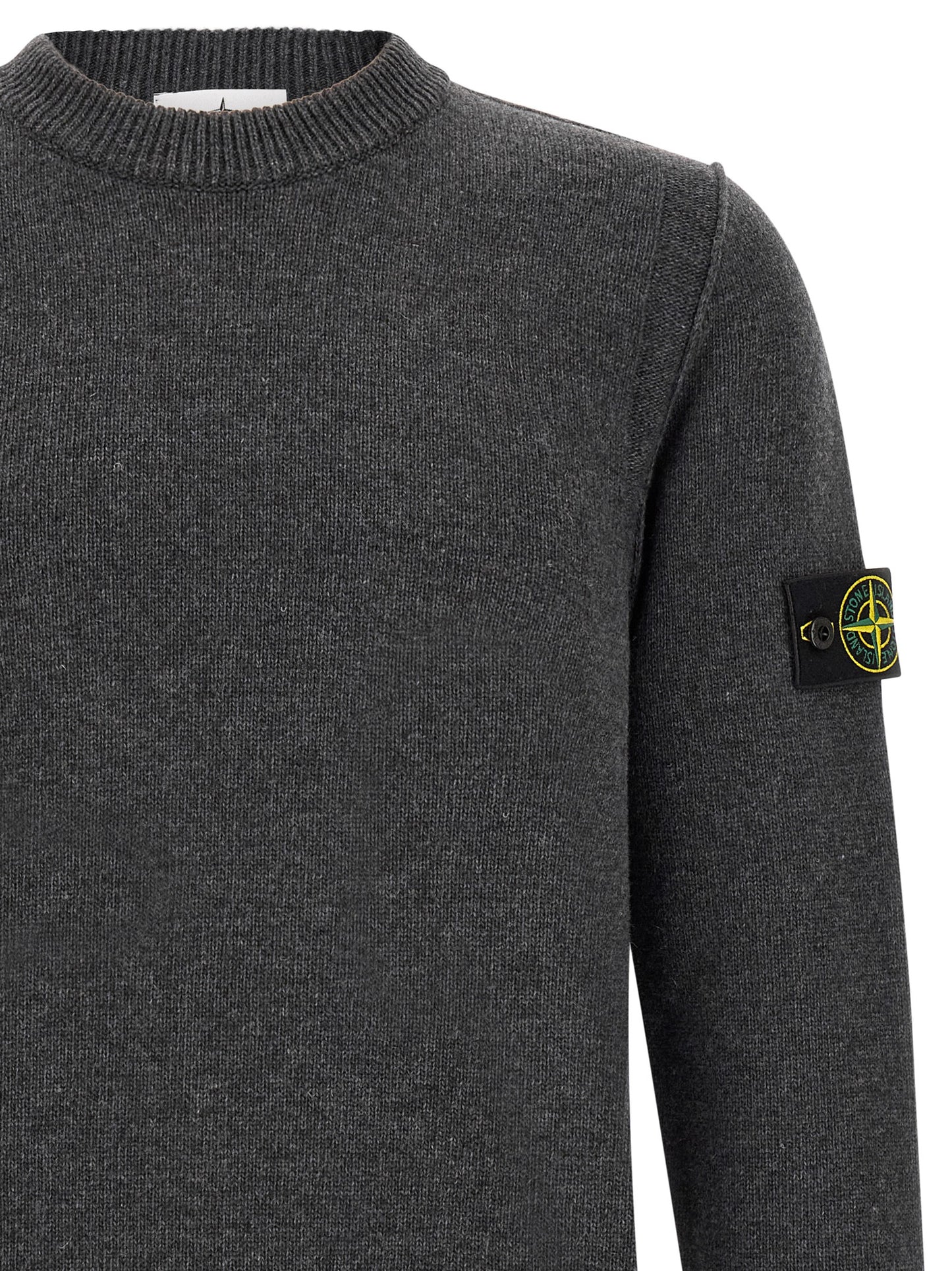 Stone Island Gray Virgin Wool Cardigan