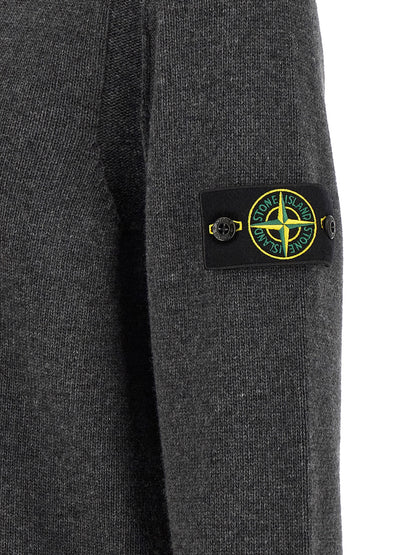 Stone Island Gray Virgin Wool Cardigan
