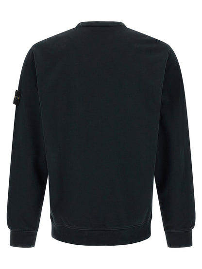 Stone Island Blue Cotton Sweatshirt