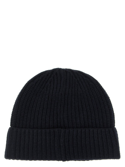 Stone Island Virgin Wool Beanie Hat - Navy Patterned