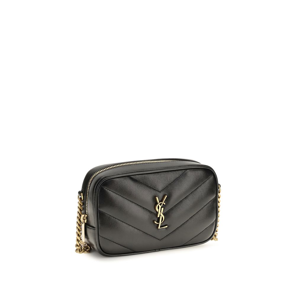 Saint Laurent Black Lamb Ovis Aries Aries Shoulder Bag