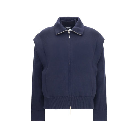 Giorgio Armani Blue Wool Oves Aries Bomber
