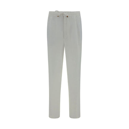 Casual Pants by Brunello Cucinelli for men in linen white features a refined silhouette with a refined regular-fit, defined by a and a refined long for a refined finish.