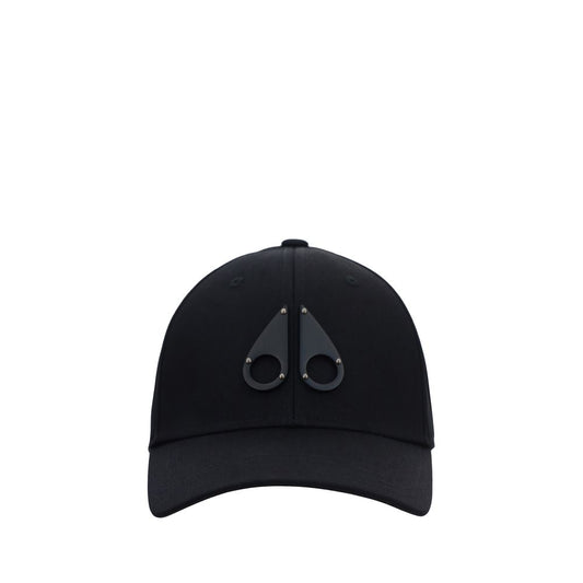 Moose Knuckles Black Cotton Cap (Baseball Hat)