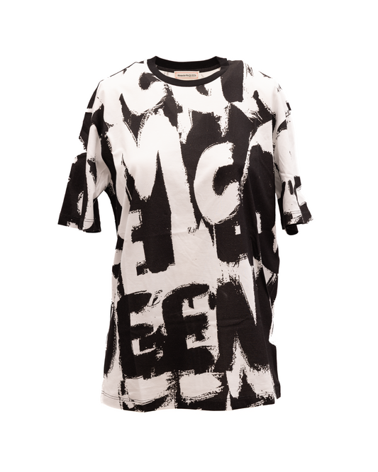 Alexander McQueen Women's Cotton T-Shirt - Black White