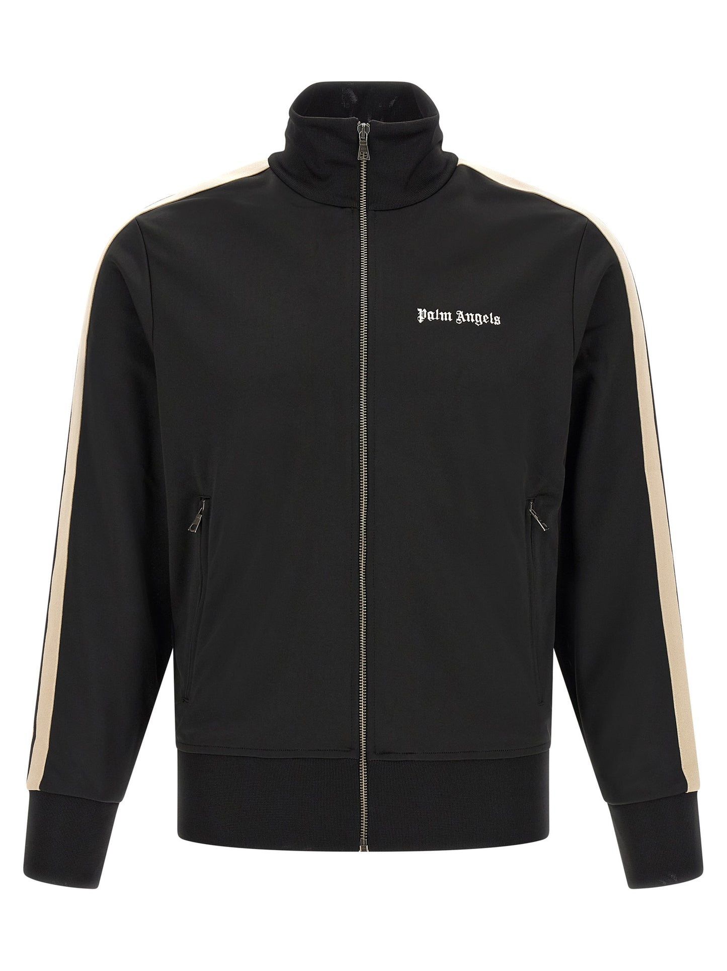 Sweatshirt by Palm Angels for men in polyester black features an enviable silhouette, showcasing a premium and refined high-collar neckline for a truly enviable finish.