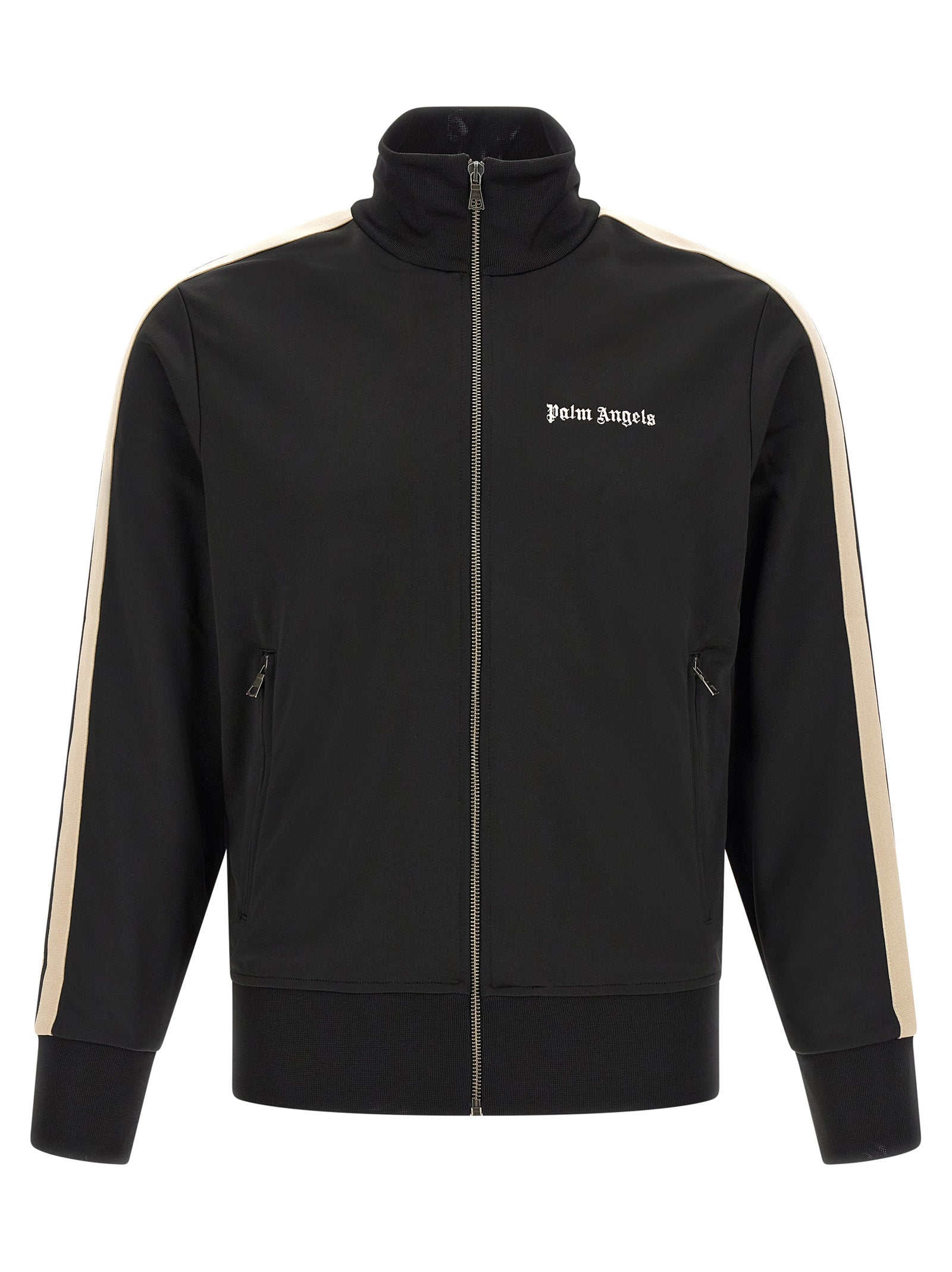 Sweatshirt by Palm Angels for men in polyester black features an enviable silhouette, showcasing a premium and refined high-collar neckline for a truly enviable finish.
