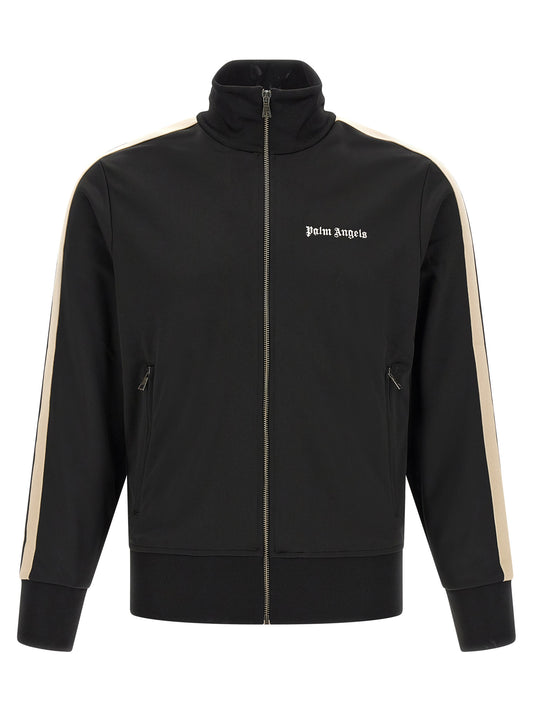 Sweatshirt by Palm Angels for men in polyester black features an enviable silhouette, showcasing a premium and refined high-collar neckline for a truly enviable finish.