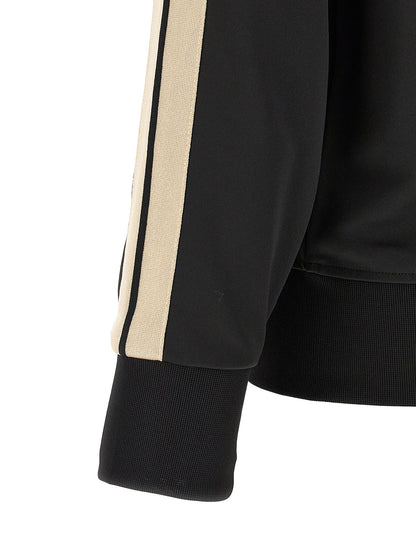 Sweatshirt by Palm Angels for men in polyester black features an provocated silhouette, detailed with a provocated and a refined for a sophisticated aesthetic.