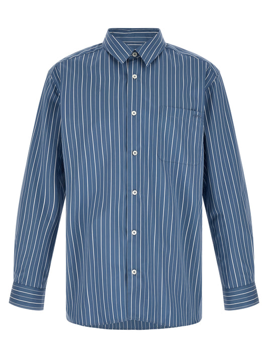 Shirt by A.P.C. for men in cotton blue, white, signature & striped features an polished silhouette, showcasing a sophisticated and detail for a truly polished finish.