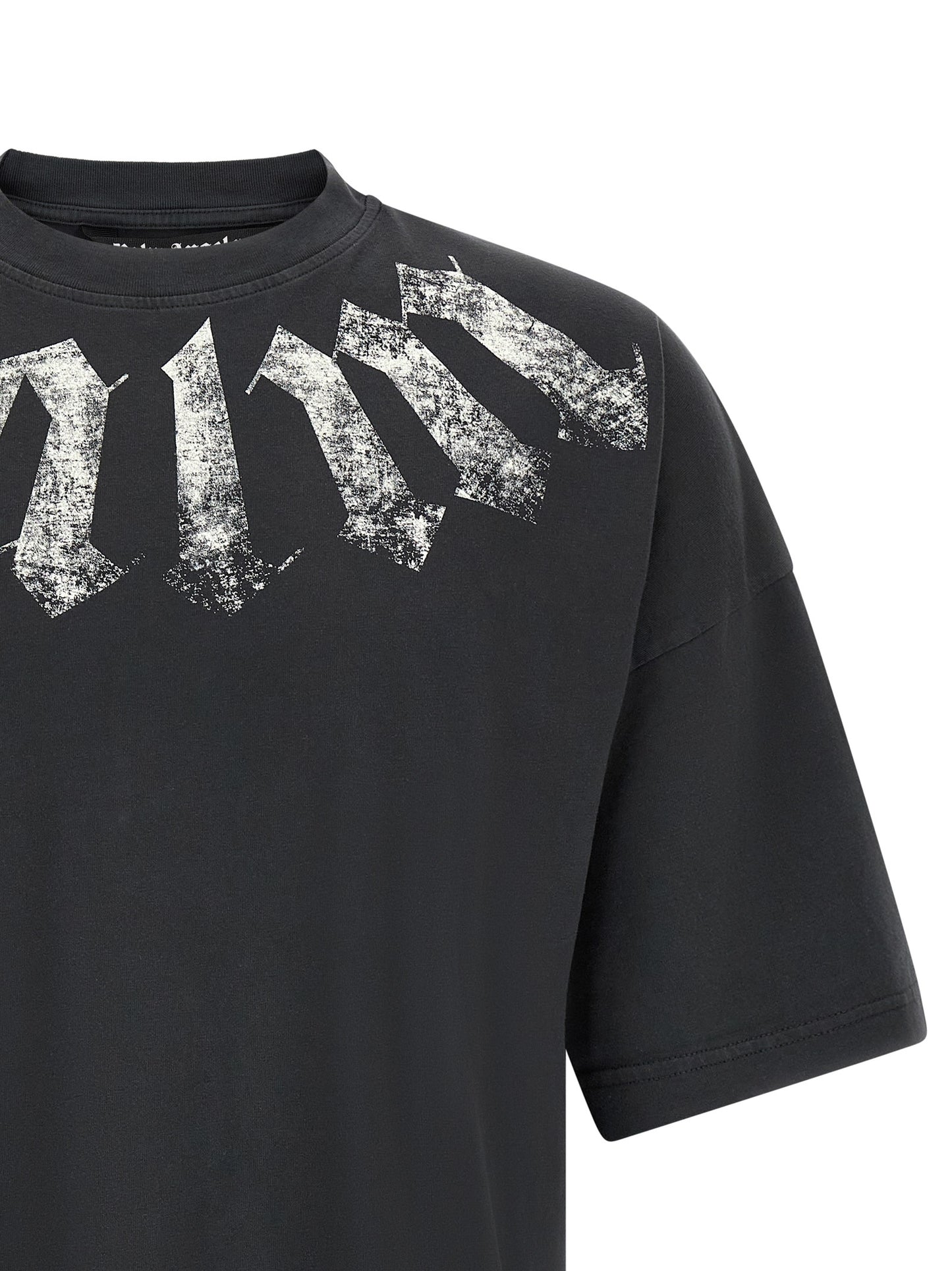 T-Shirt by Palm Angels for men in cotton black & print showcases a unassuming silhouette, artfully detailed with a refined and unassuming for a sophisticated, contemporary look.