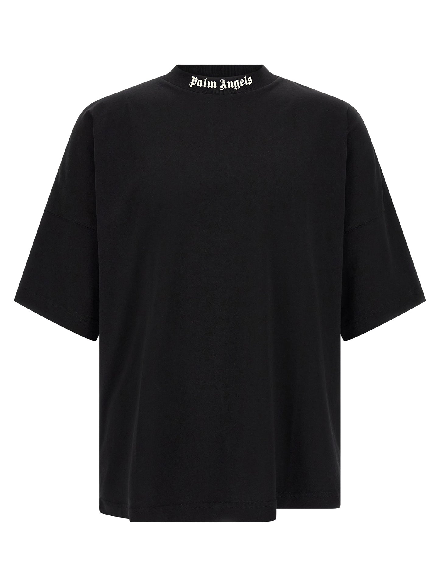 T-Shirt by Palm Angels for men in cotton black & white showcases a unassuming silhouette, artfully detailed with a refined and unassuming for a sophisticated, contemporary look.