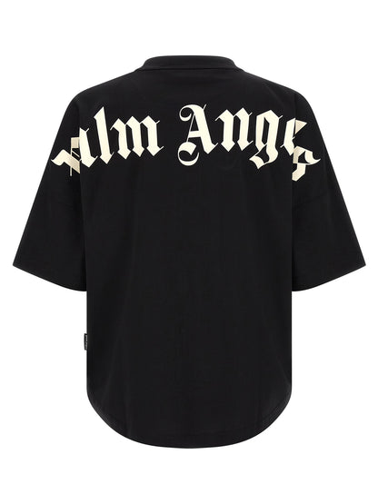 T-Shirt by Palm Angels for men in cotton black & white features an on trend silhouette, perfectly showcasing a on trend and for an elevated aesthetic.