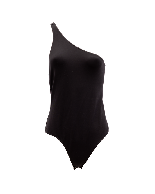 Bodysuit by Alexander McQueen for women in stretch polyamide black showcases a coveted silhouette, artfully finished with a coveted and for a coveted look.
