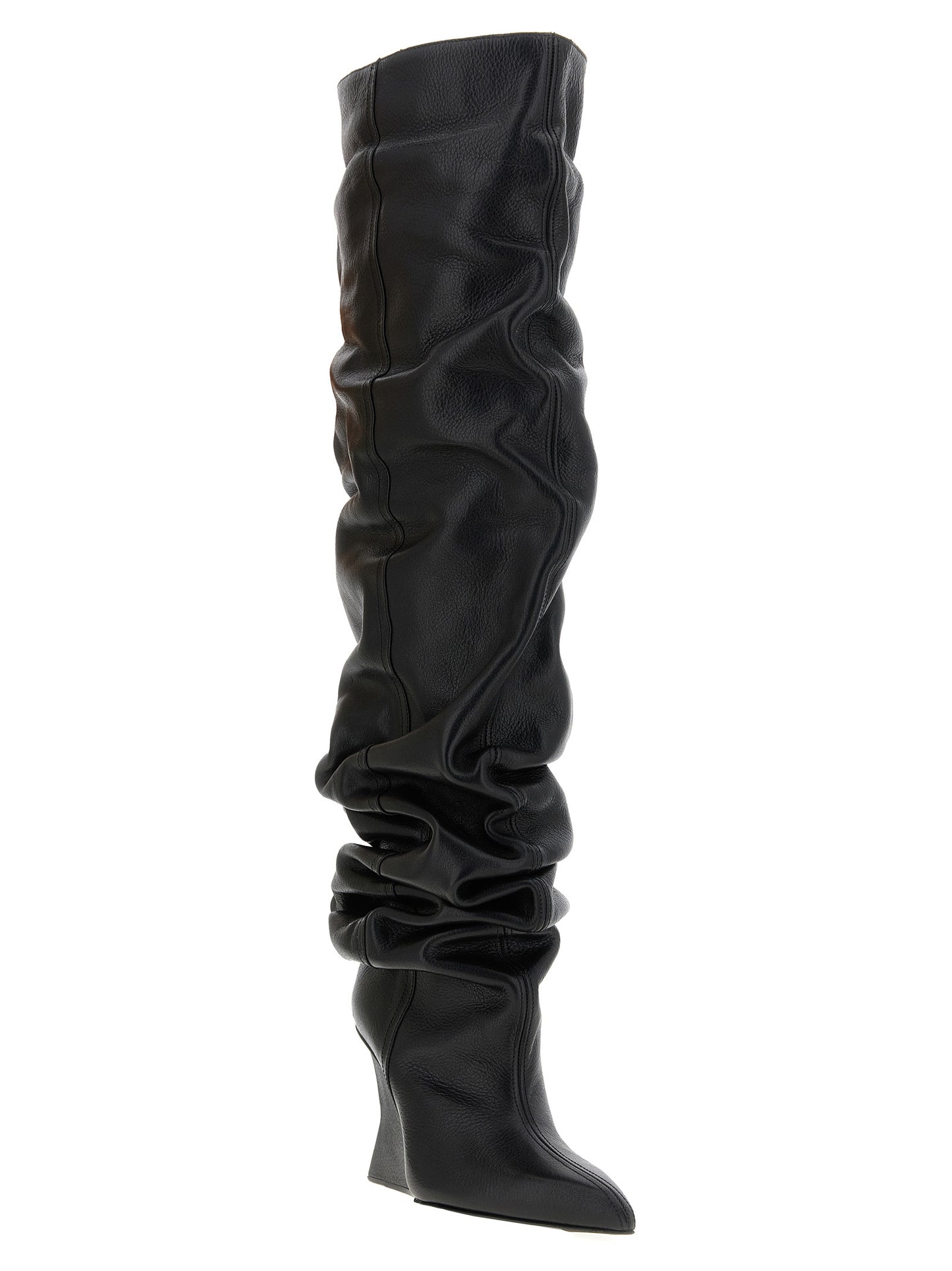 Balmain Black Calfskin Over The Knee