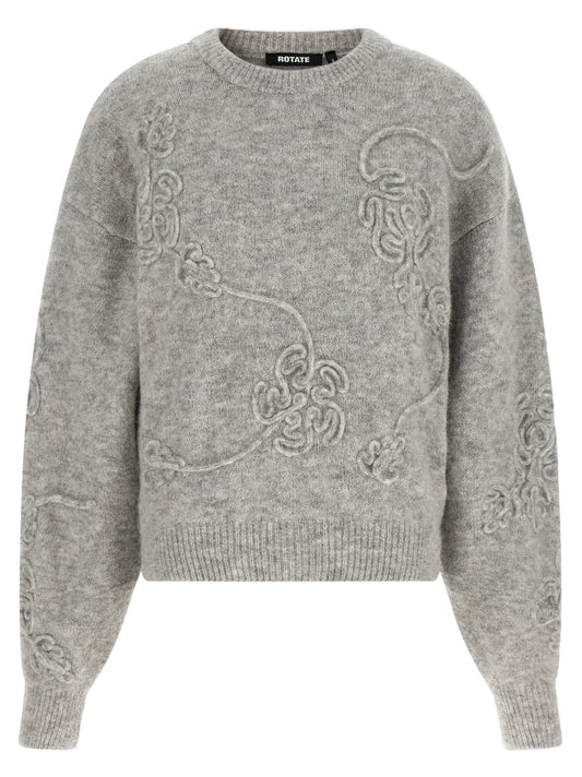 Cardigan by ROTATE BIRGER CHRISTENSEN for women in polyamide & alpaca wool gray, light-grey & floral features an crisp silhouette, showcasing a sophisticated and detail for a truly crisp finish.