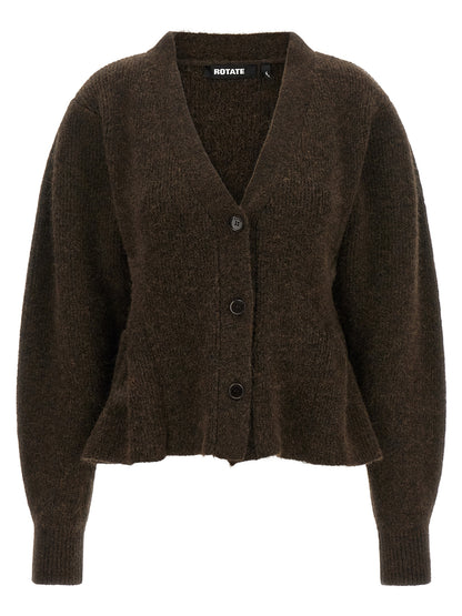 ROTATE BIRGER CHRISTENSEN Brown Wool Cardigan