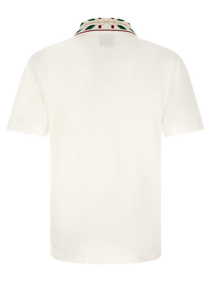 Casablanca White Organic Cotton Polo Shirt