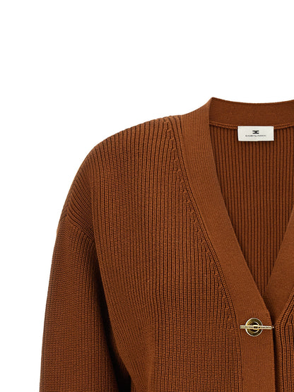Elisabetta Franchi Brown Viscose Cardigan