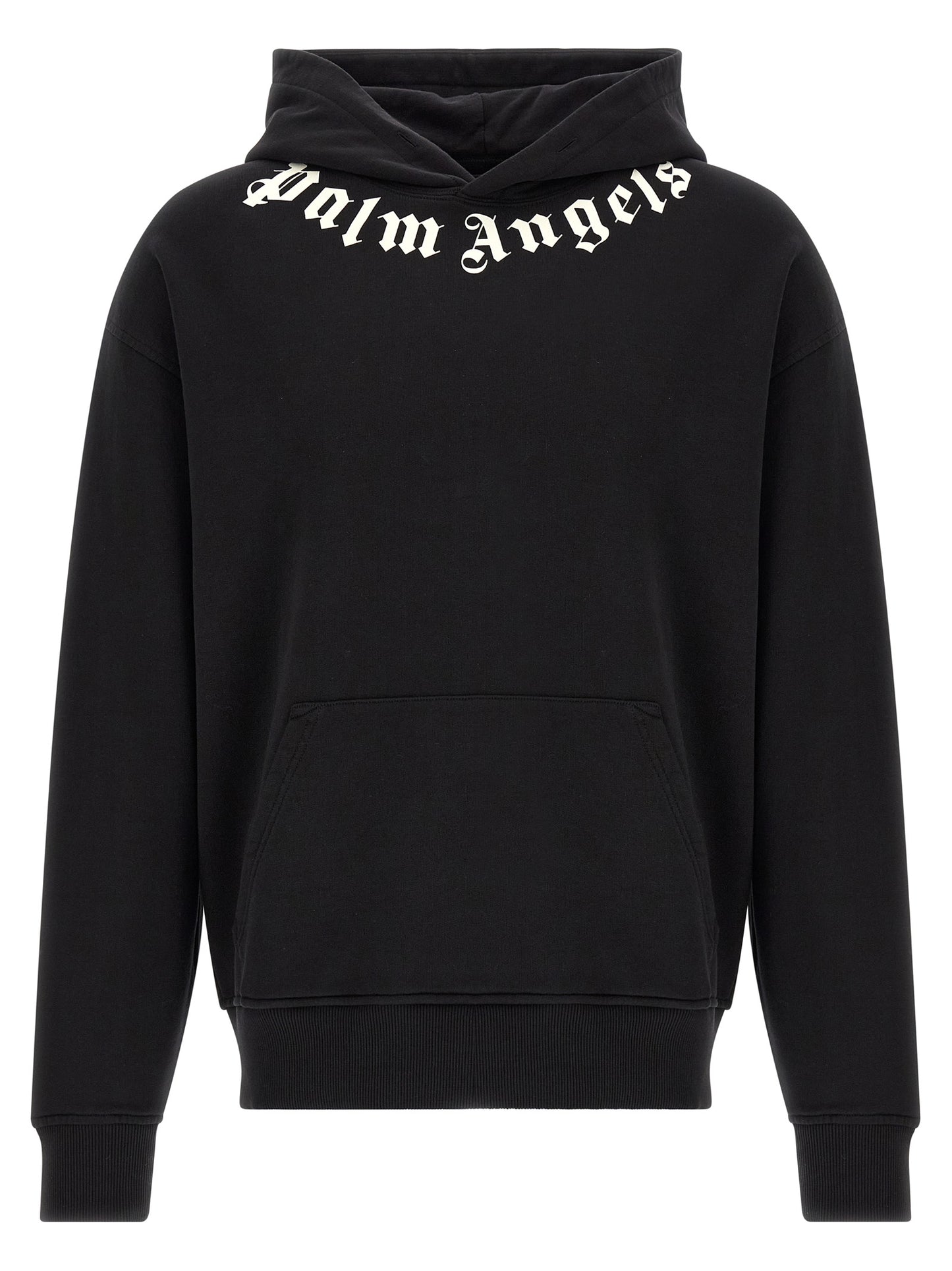 Sweatshirt Hoodie by Palm Angels for men in cotton black & signature features a edgy silhouette, detailed with a edgy hooded neckline and for a refined finish.