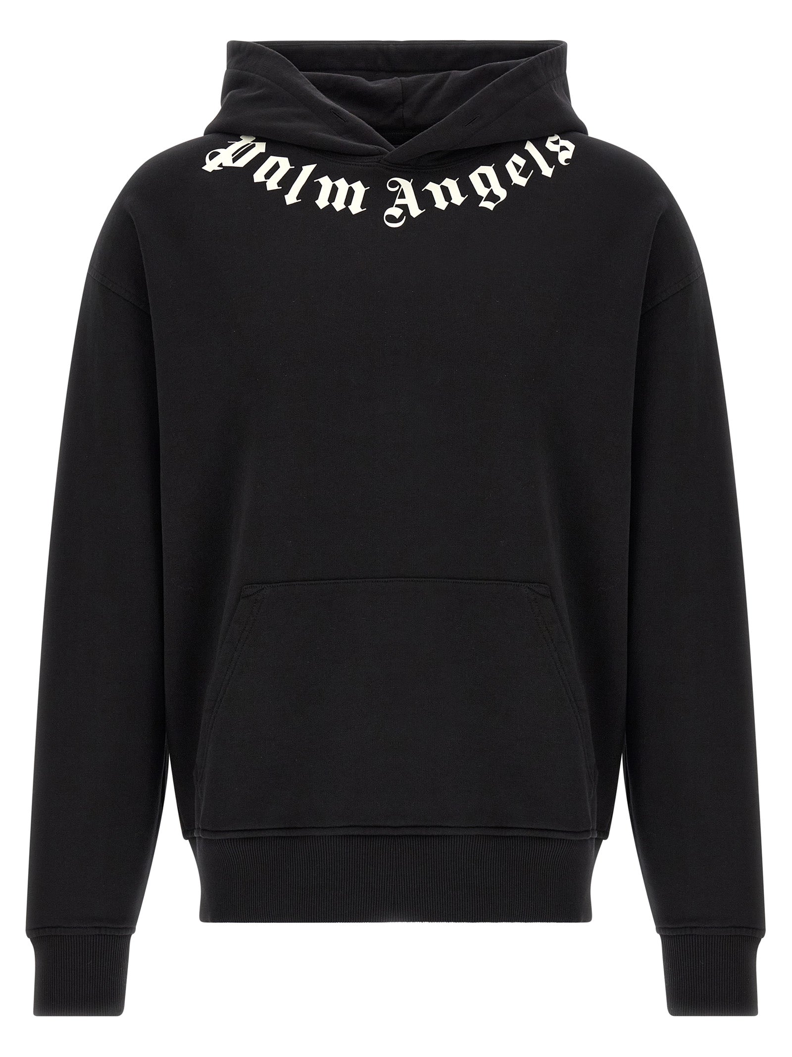 Sweatshirt Hoodie by Palm Angels for men in cotton black & signature features a edgy silhouette, detailed with a edgy hooded neckline and for a refined finish.