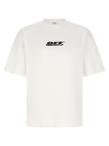 Activewear T-Shirt by Off-White for men in cotton white, patterned & print features an athletic silhouette with sleeves and a crew neckline neckline, enhanced by high-performance .