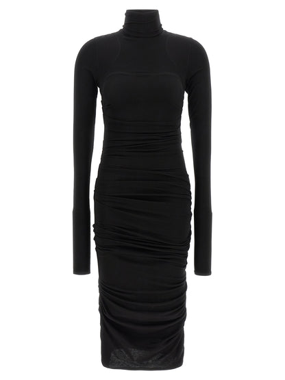 Elisabetta Franchi Black Lycra Midi Dress