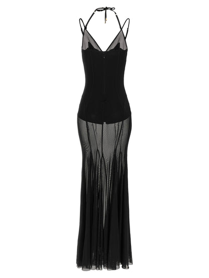 Elisabetta Franchi Black Polyamide Long Dress