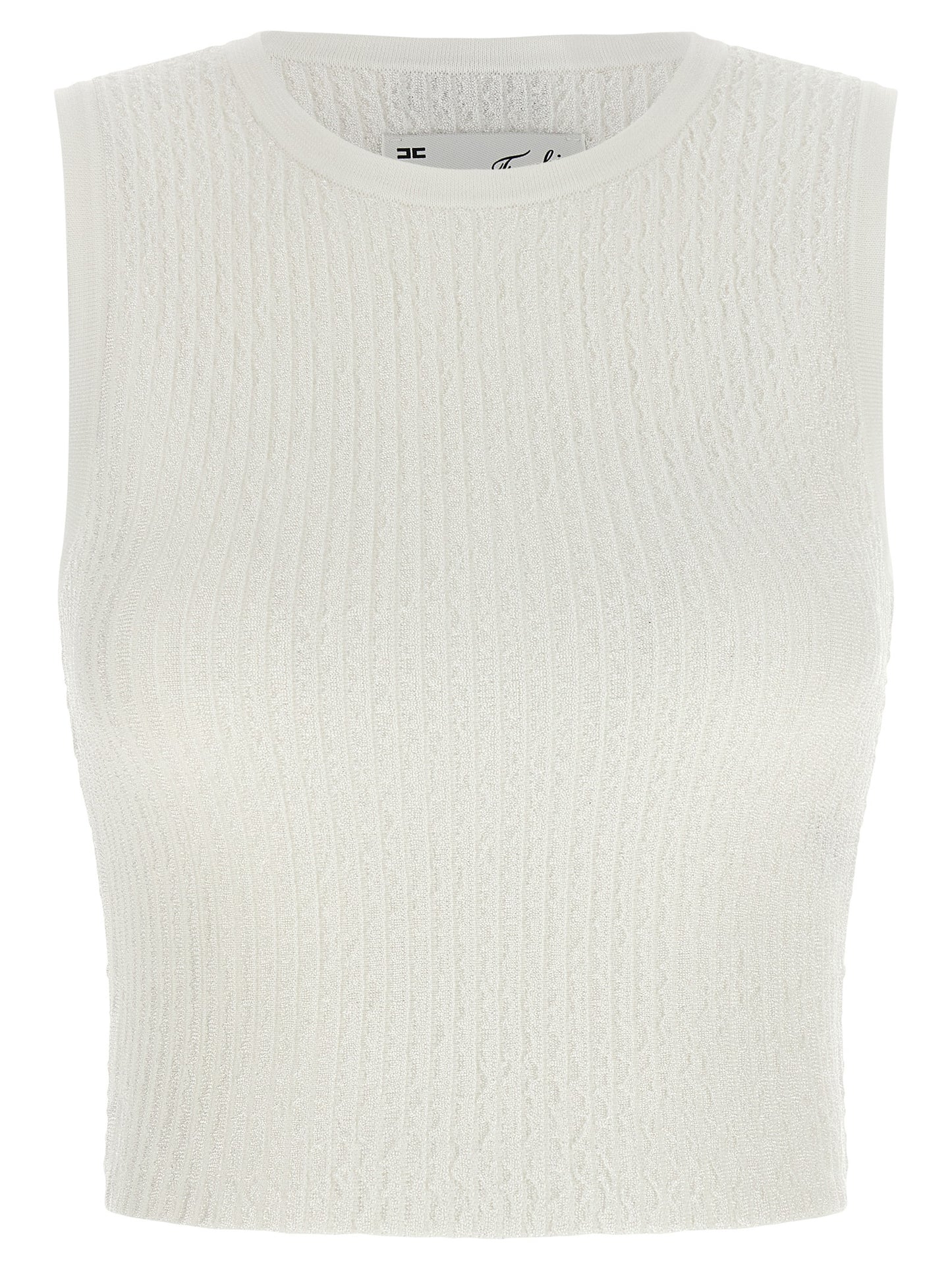 Elisabetta Franchi White Viscose Sleeveles T-Shirt