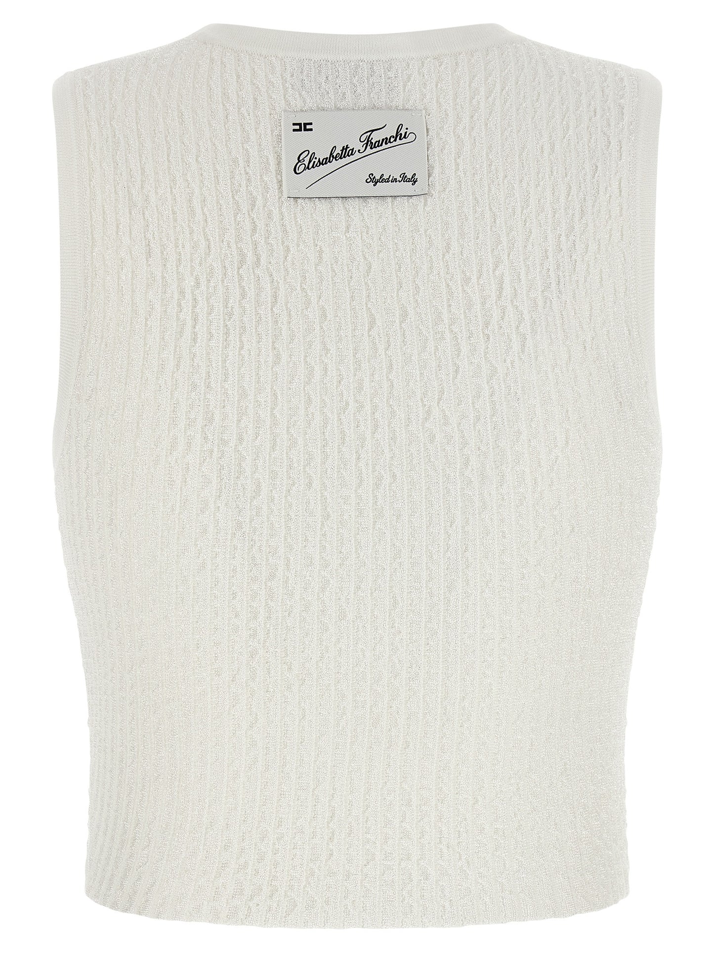 Elisabetta Franchi White Viscose Sleeveles T-Shirt